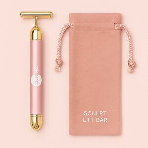 Skin Inc Sculpt Lift Bar – 24K Gold Facial Massager, Blush Pink, Anti-Ageing